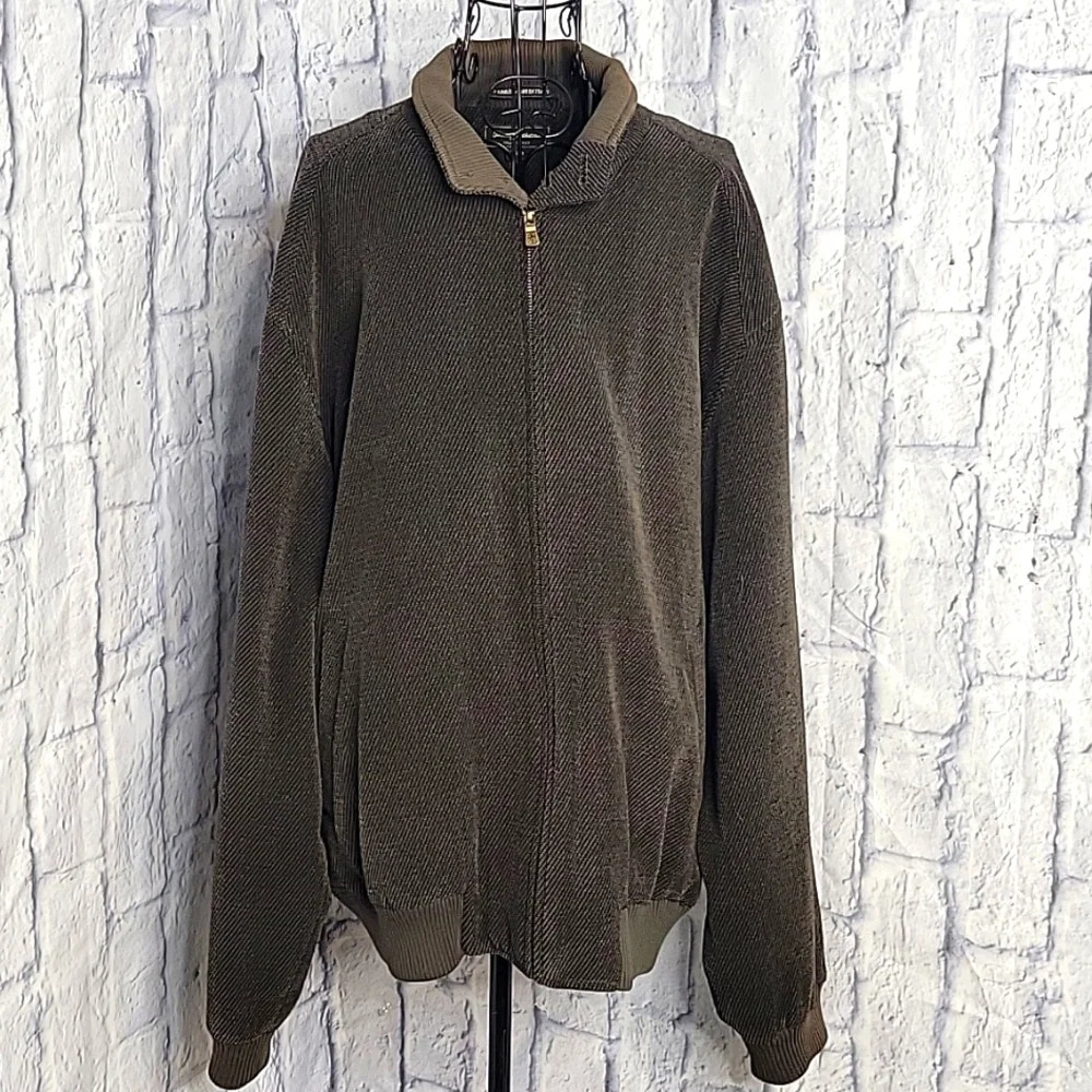 TOMMY BAHAMA Brown Part Wool Jacket Large